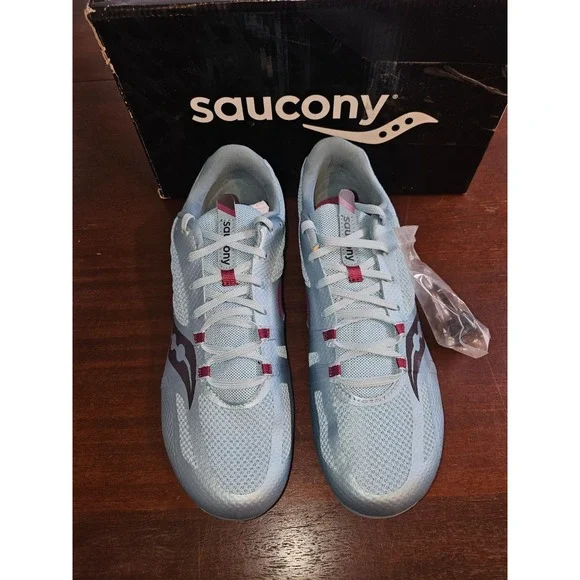 Saucony Vendetta Racing Shoes US 10.5 Cleats Sky Blue New in box - Picture 5 of 8